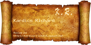 Kardics Richárd névjegykártya