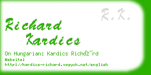 richard kardics business card